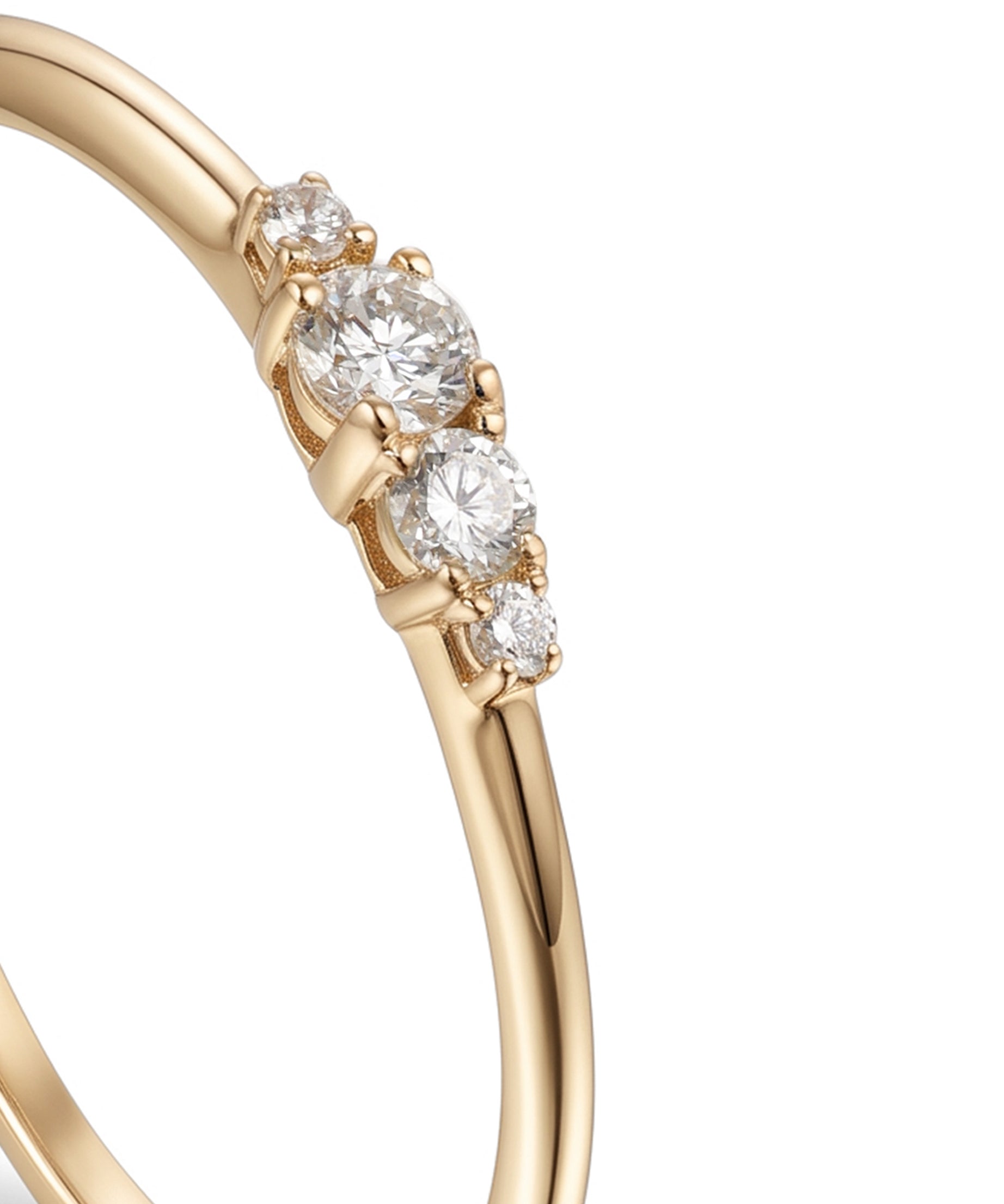 18K Yellow Gold Four Stone Diamond Ring - S-R706SB