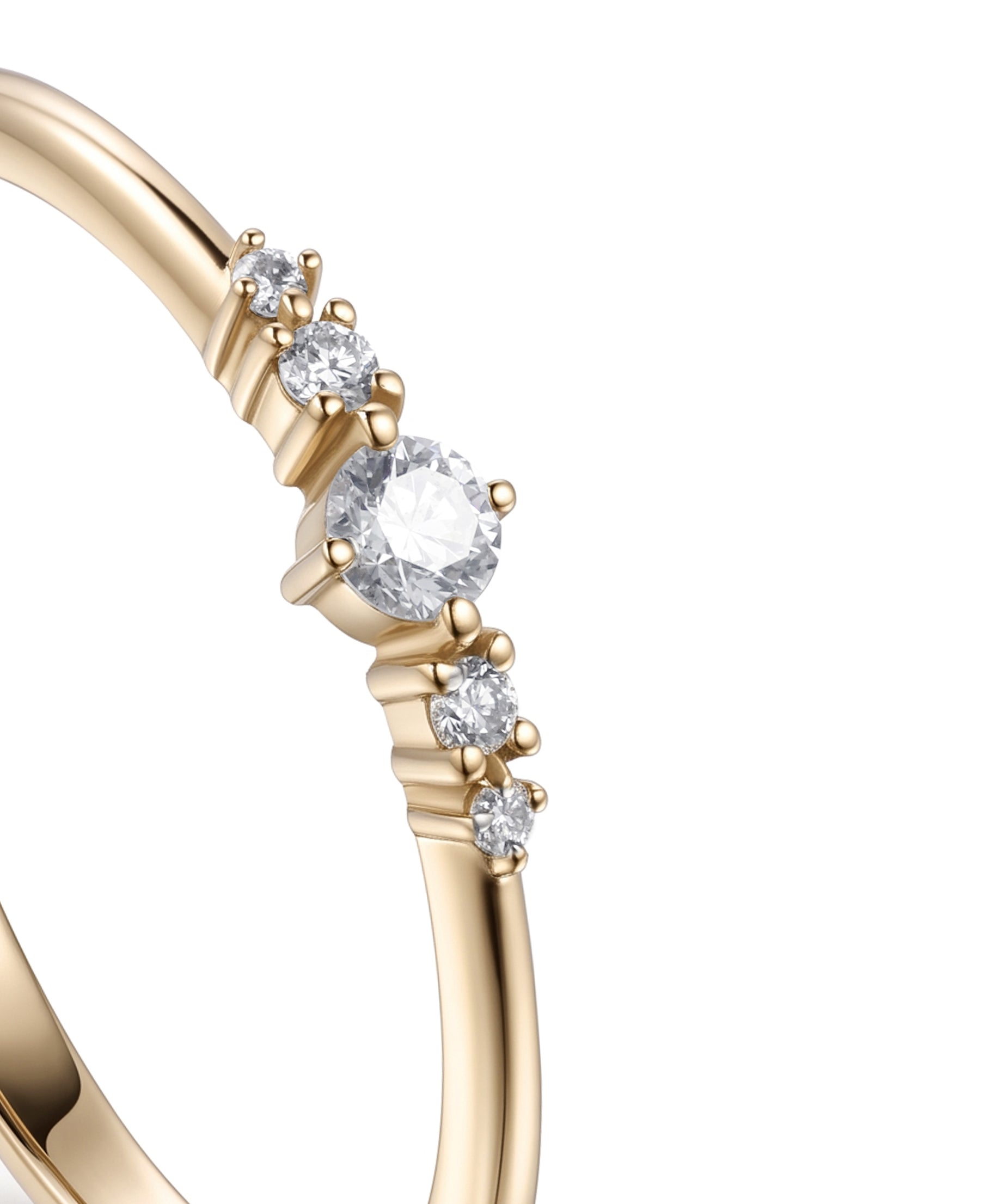 18K Yellow Gold Round Diamond Statement Band Ring - S-R707S