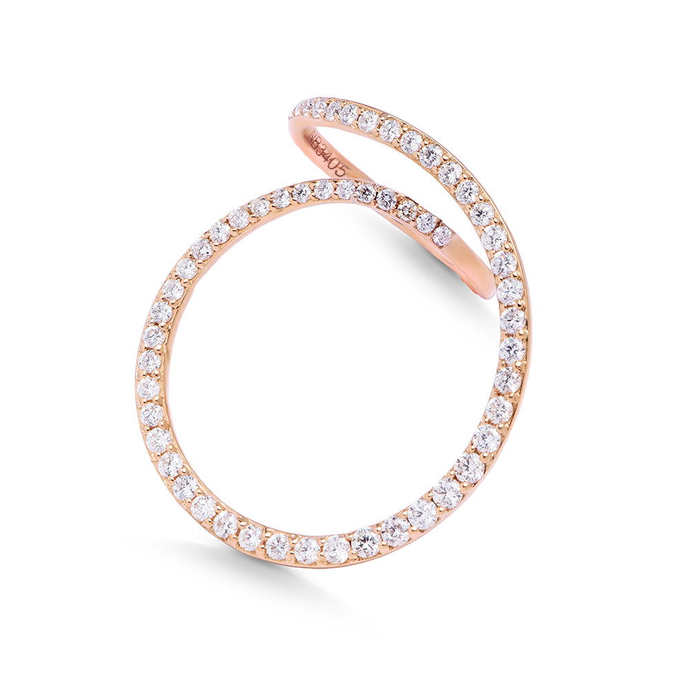 2 Overlapping Circles Ring in Yellow 18K Gold - S-RF004SB