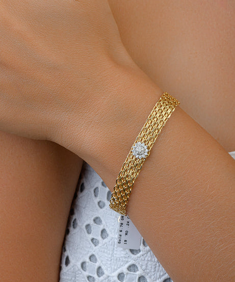 Magnificent Central Diamond Bracelet in Yellow gold - S-X130B