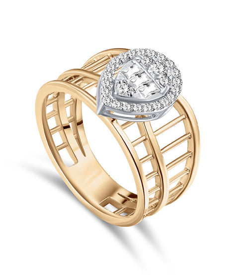 18K Yellow Gold Diamond Ring - S-X154R