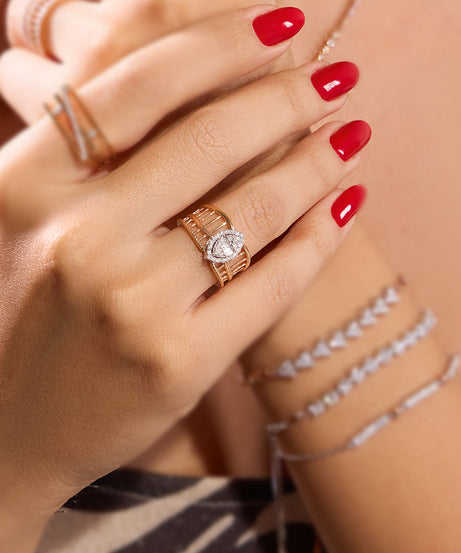 18K Yellow gold Diamond Ring - S-X157R
