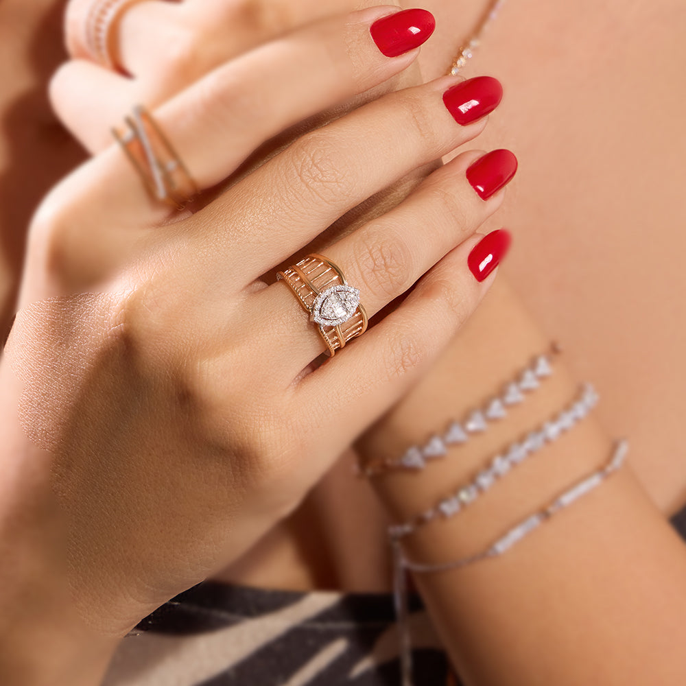 Special offer 18K Yellow gold Diamond Ring - S-X157R