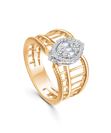 18K Yellow gold Diamond Ring - S-X157R