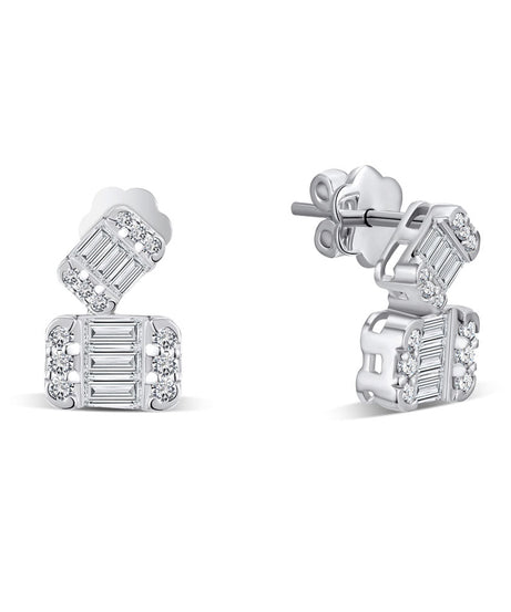 18K White gold Diamond Earring - S-X163E