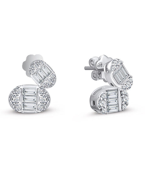 18K White gold Diamond Earring - S-X164E