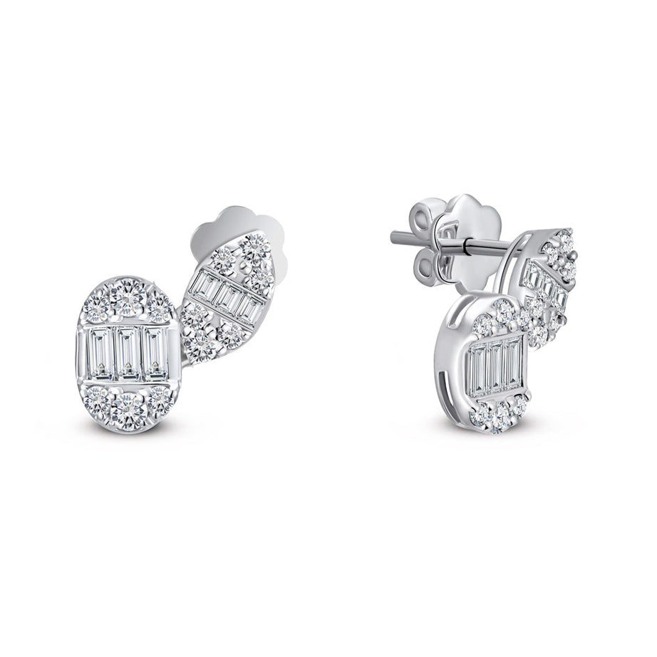 Special offer 18K White gold Diamond Earring - S-X166E
