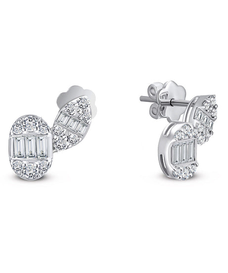 18K White gold Diamond Earring - S-X166E