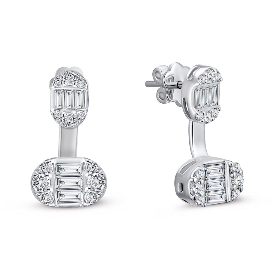 Special offer 18K White gold Diamond Earring - S-X169E