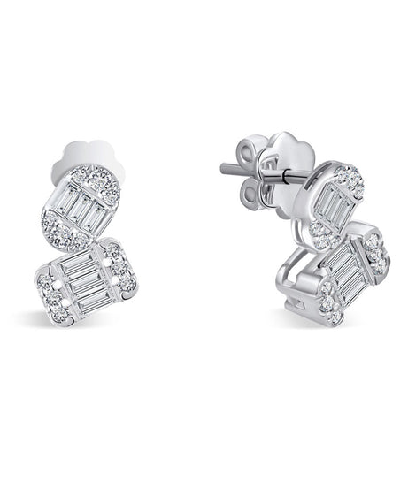 18K White gold Diamond Earring - S-X173E