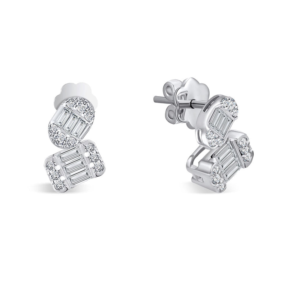 18K White gold Diamond Earring - S-X173E