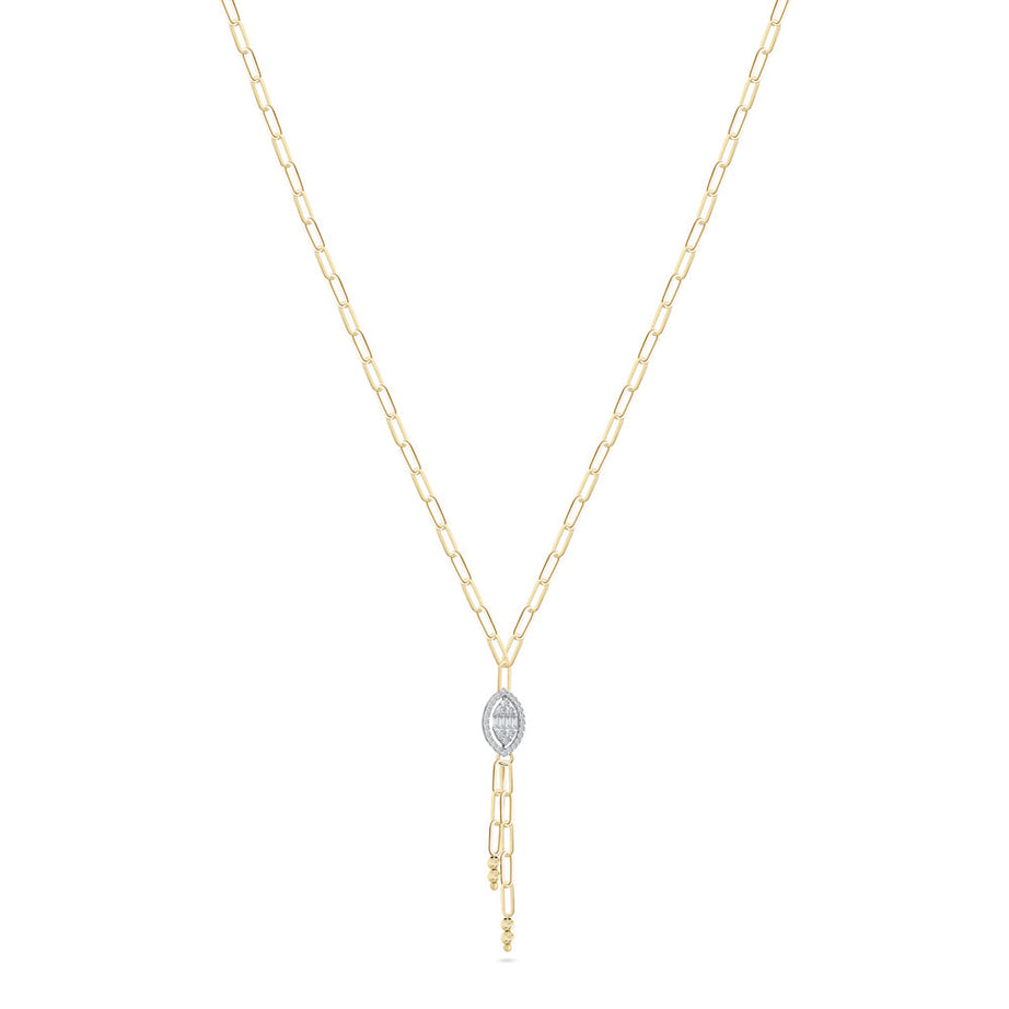 18K Yellow Gold Diamond Necklace - S-X178P