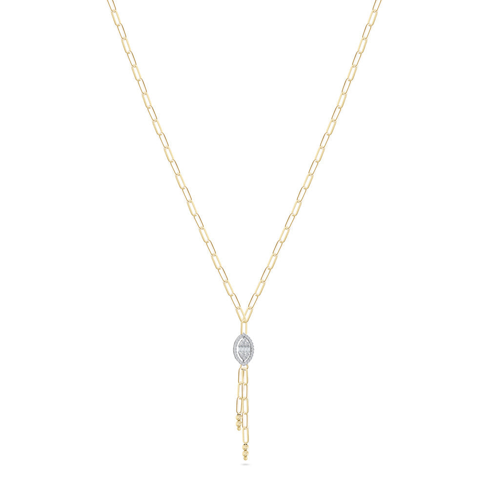 18K Yellow Gold Diamond Necklace - S-X178P