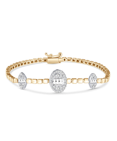 18K Yellow Gold Diamond Bracelet - S-X194B