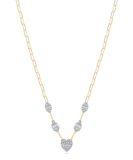 18K Yellow Gold Diamond Necklace - S-X196N