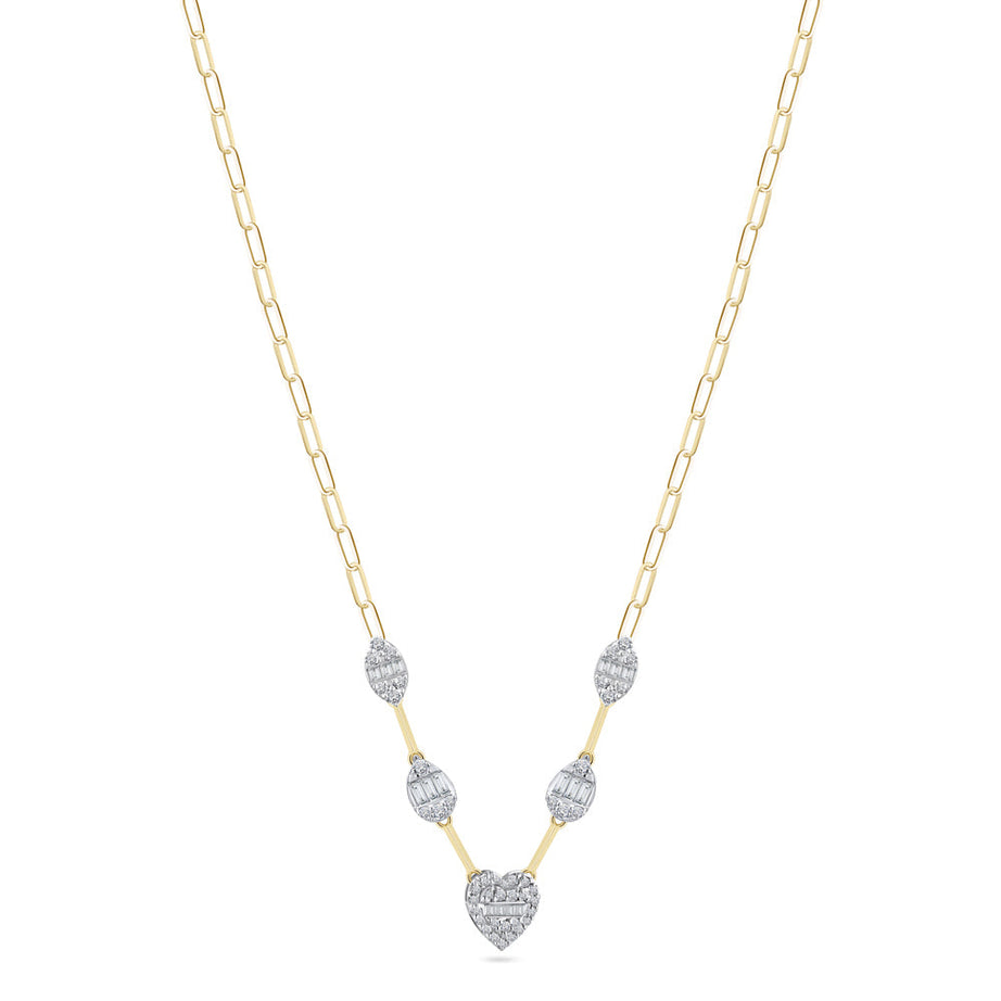 18K Yellow Gold Diamond Necklace - S-X196N