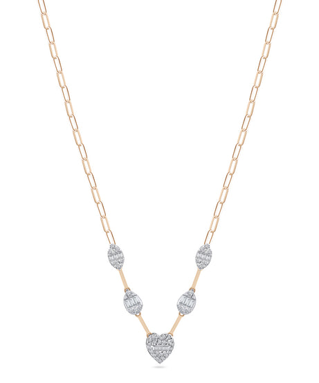 18K Rose Gold Diamond Necklace - S-X196N