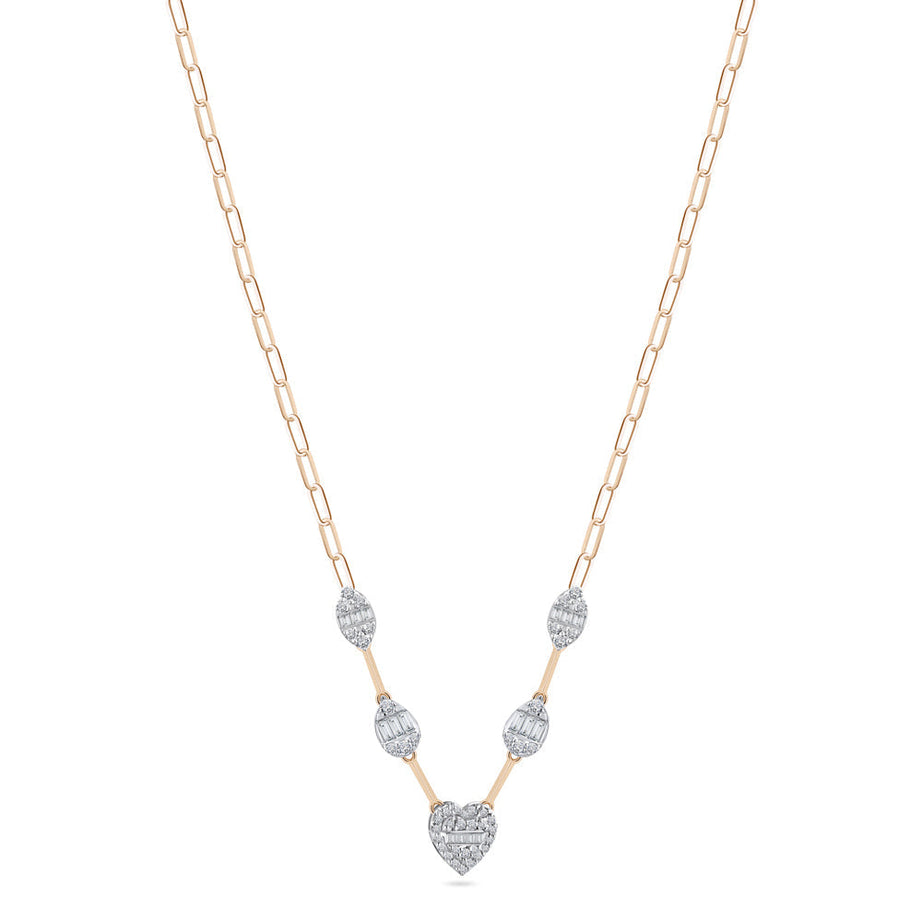 Special offer 18K Rose Gold Diamond Necklace - S-X196N
