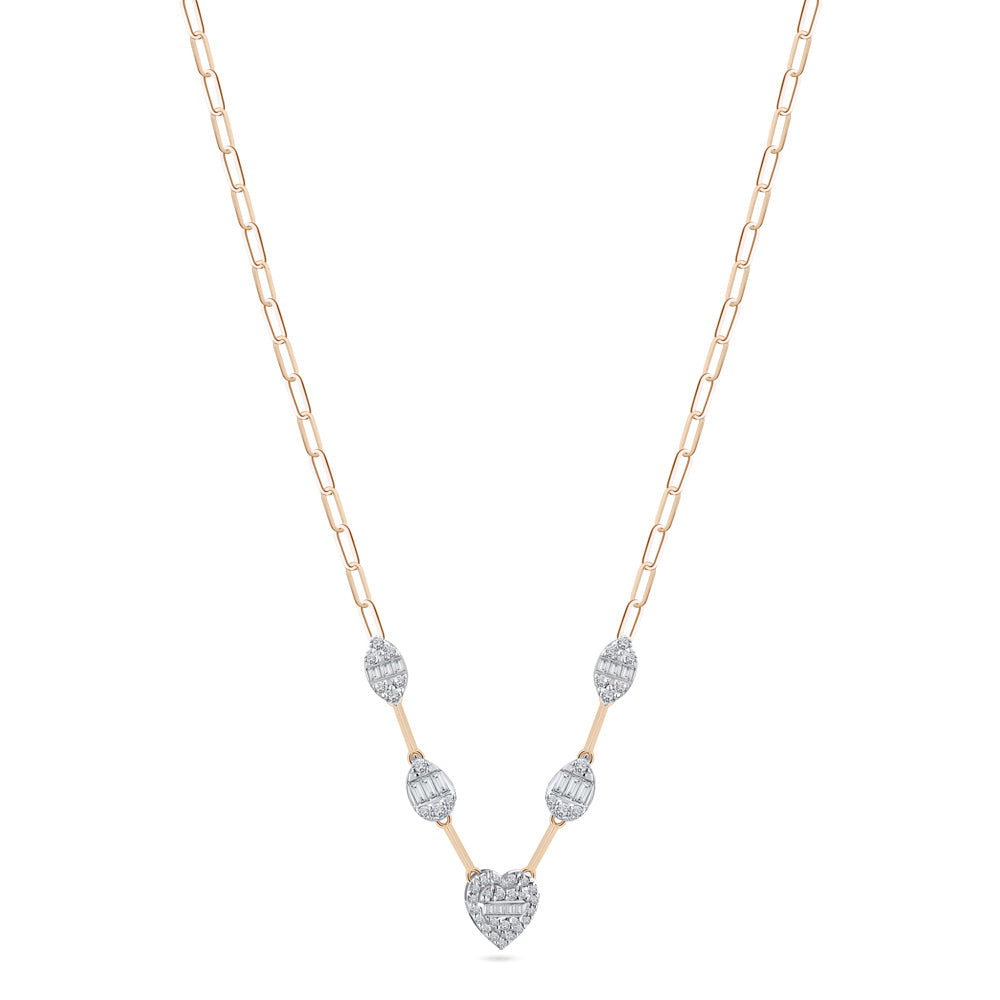 Special offer 18K Rose Gold Diamond Necklace - S-X196N