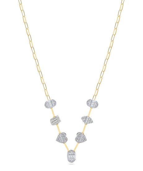18K Yellow Gold Diamond Necklace - S-X198N