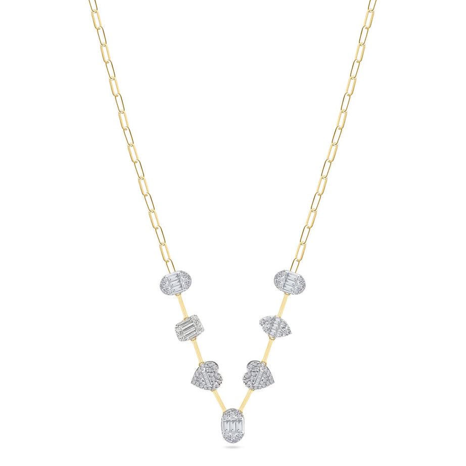 18K Yellow Gold Diamond Necklace - S-X198N