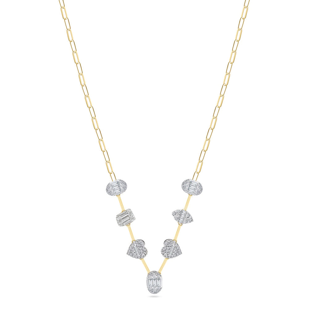 18K Yellow Gold Diamond Necklace - S-X198N