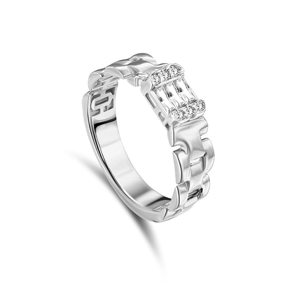 18K White Gold Diamond Ring - S-X201R