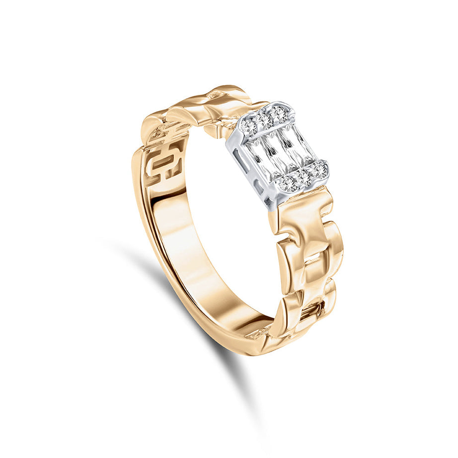 18K Yellow Gold Diamond Ring - S-X201R