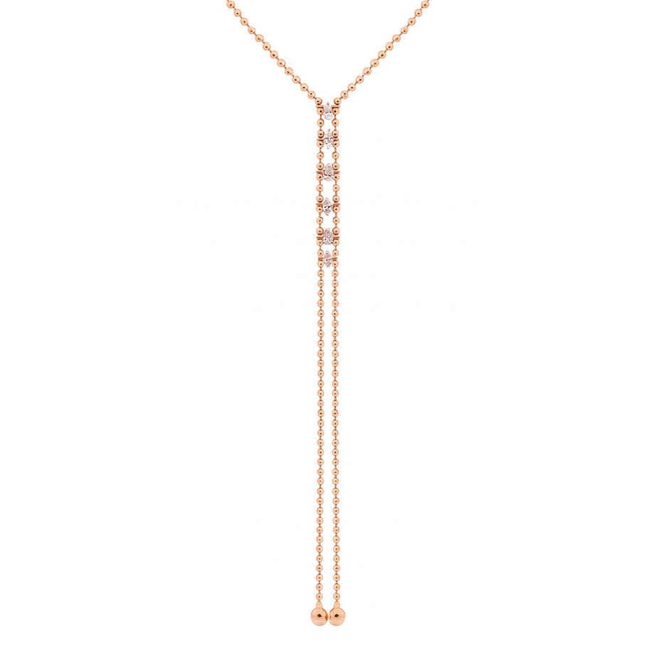 18K Rose Gold Diamond Necklace - S-X231N