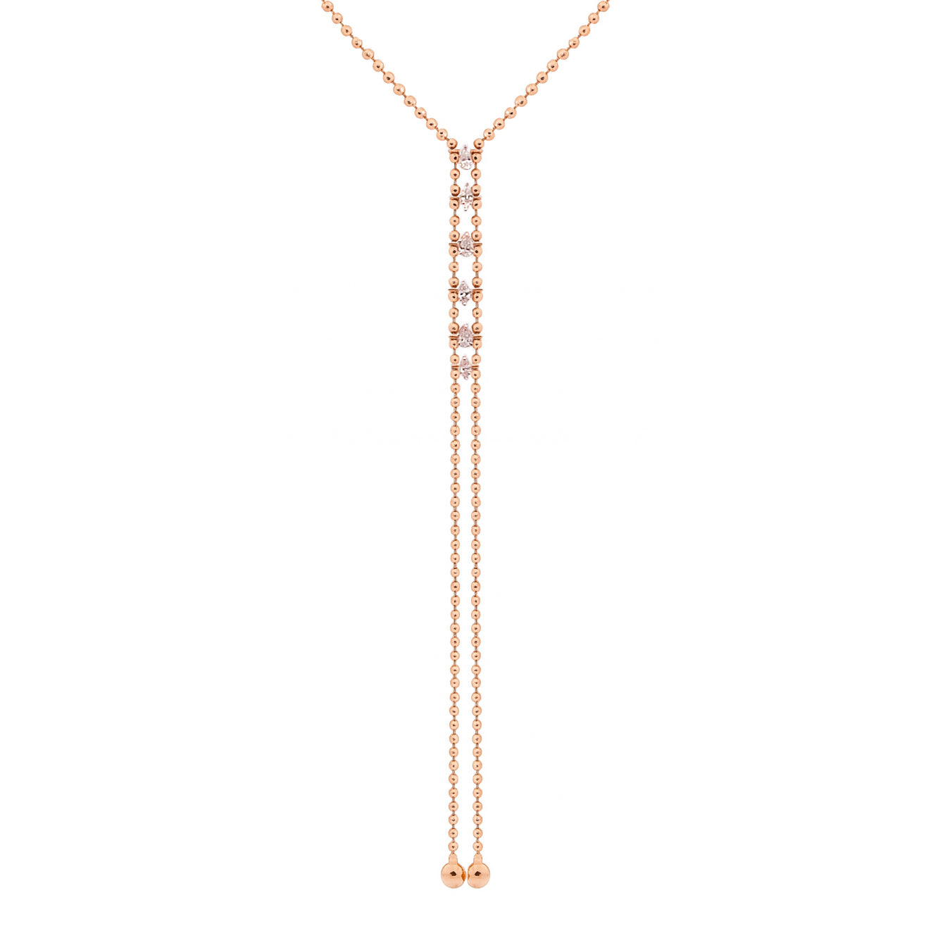 18K Rose Gold Diamond Necklace - S-X231N