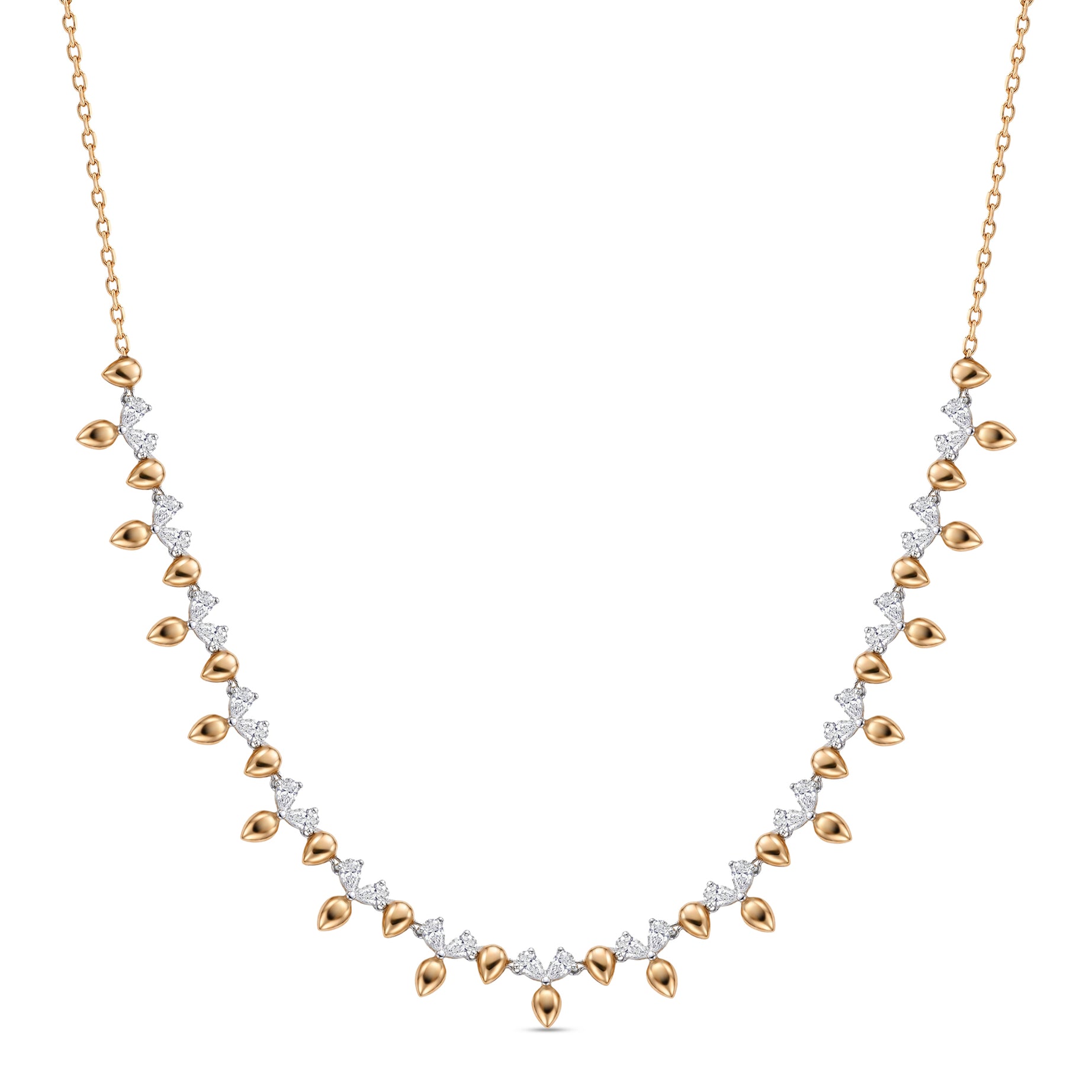 18k Rose Gold Grace Necklace with Diamonds - S-X306N