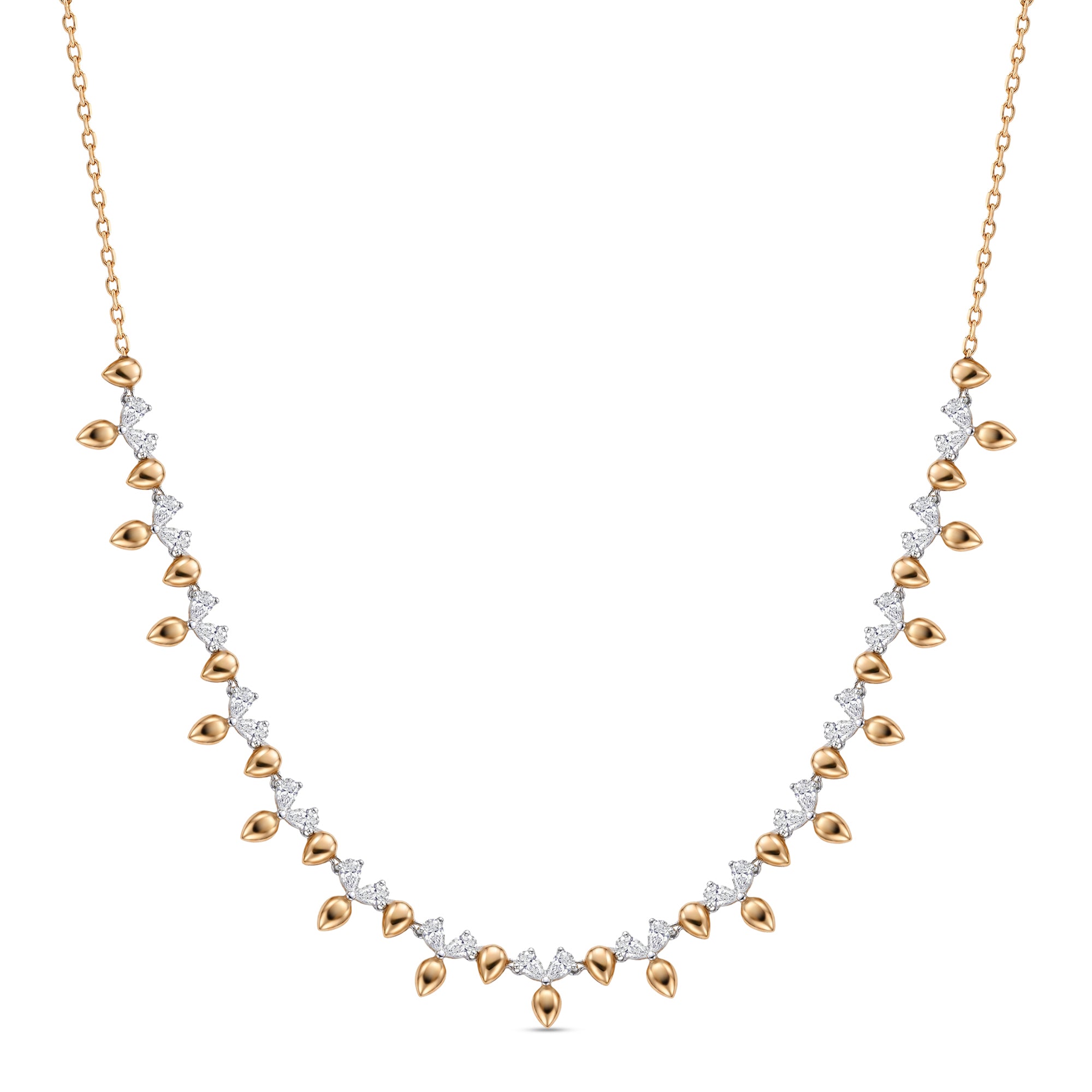 18k Rose Gold Grace Necklace with Diamonds - S-X306N