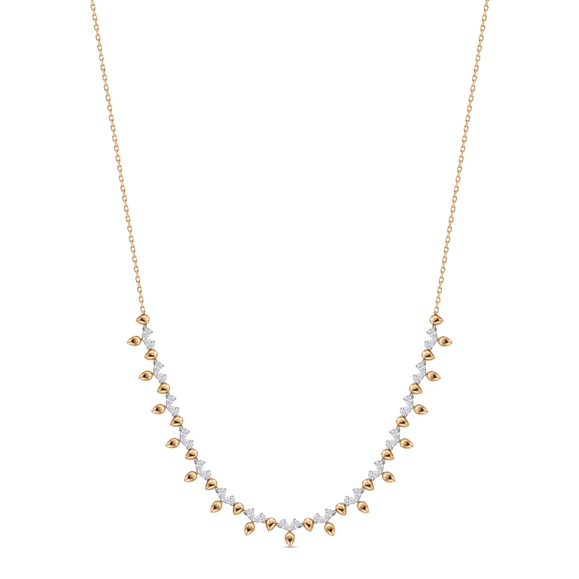 18k Rose Gold Grace Necklace with Diamonds - S-X306N