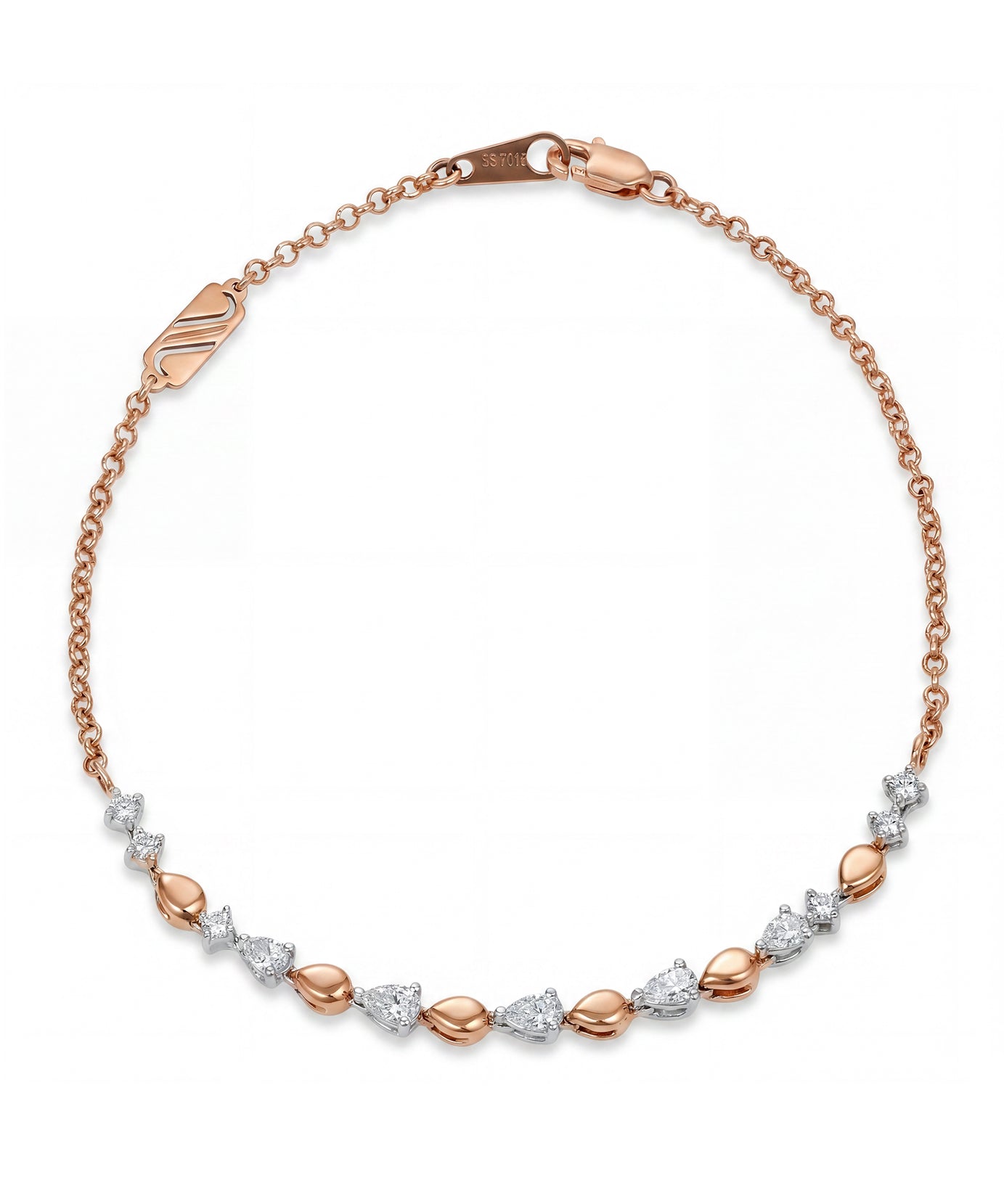 18k Rose Gold Grace Bracelet with Marquise Diamonds - S-X308B