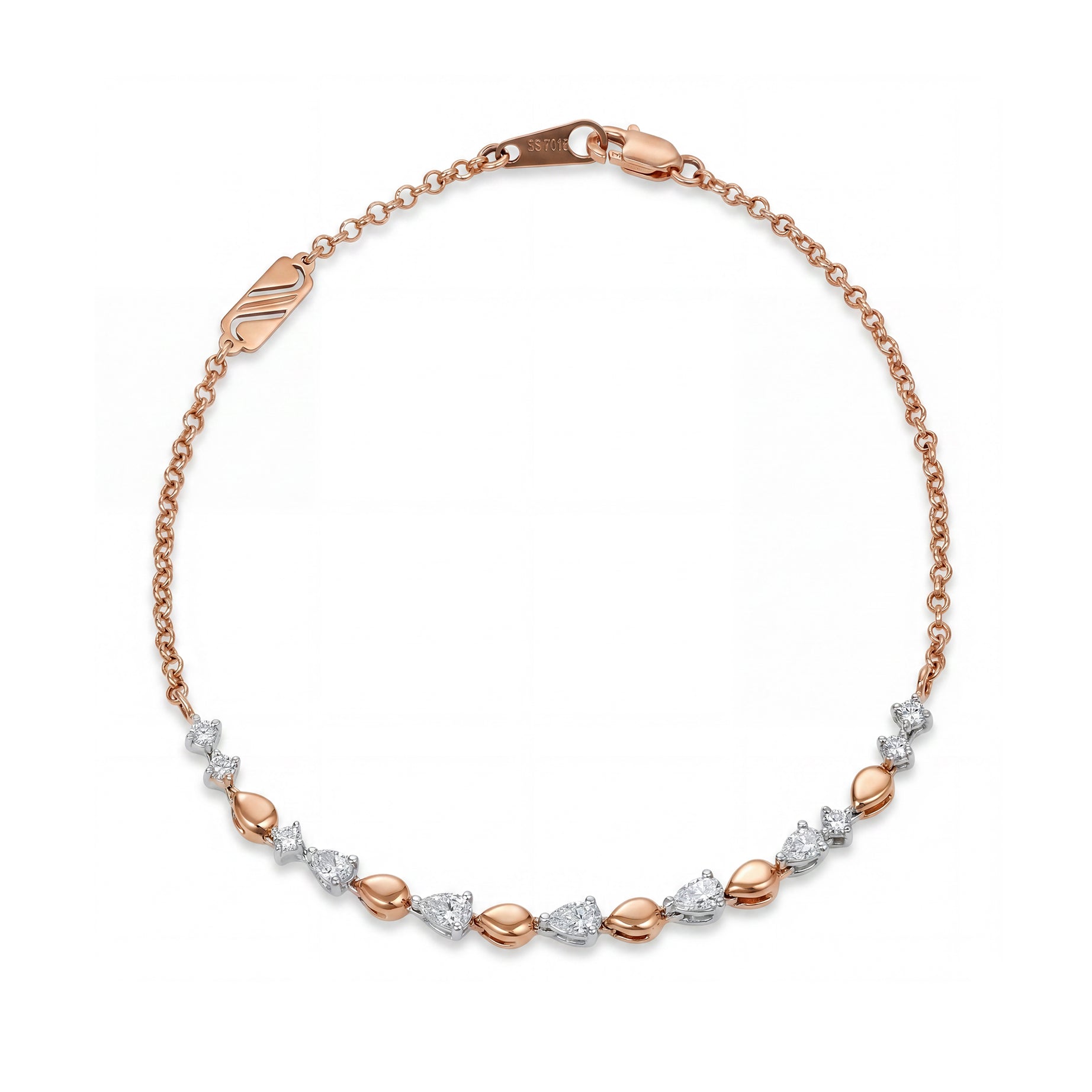 18k Rose Gold Grace Bracelet with Marquise Diamonds - S-X308B