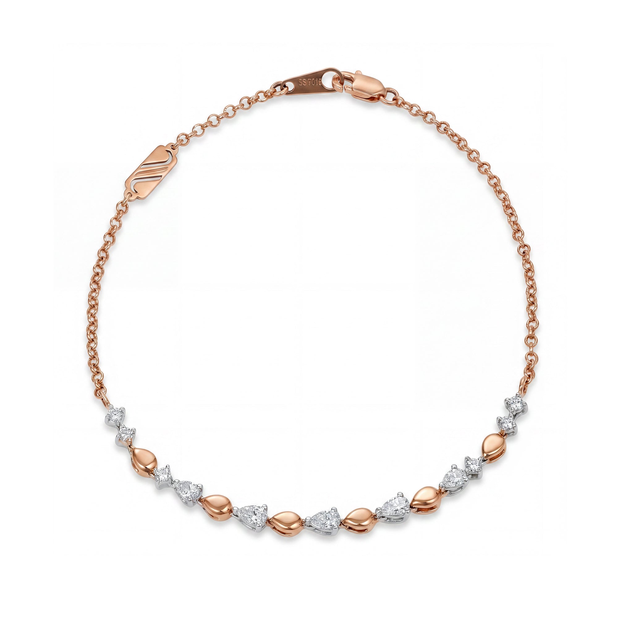 18k Rose Gold Grace Bracelet with Marquise Diamonds - S-X308B