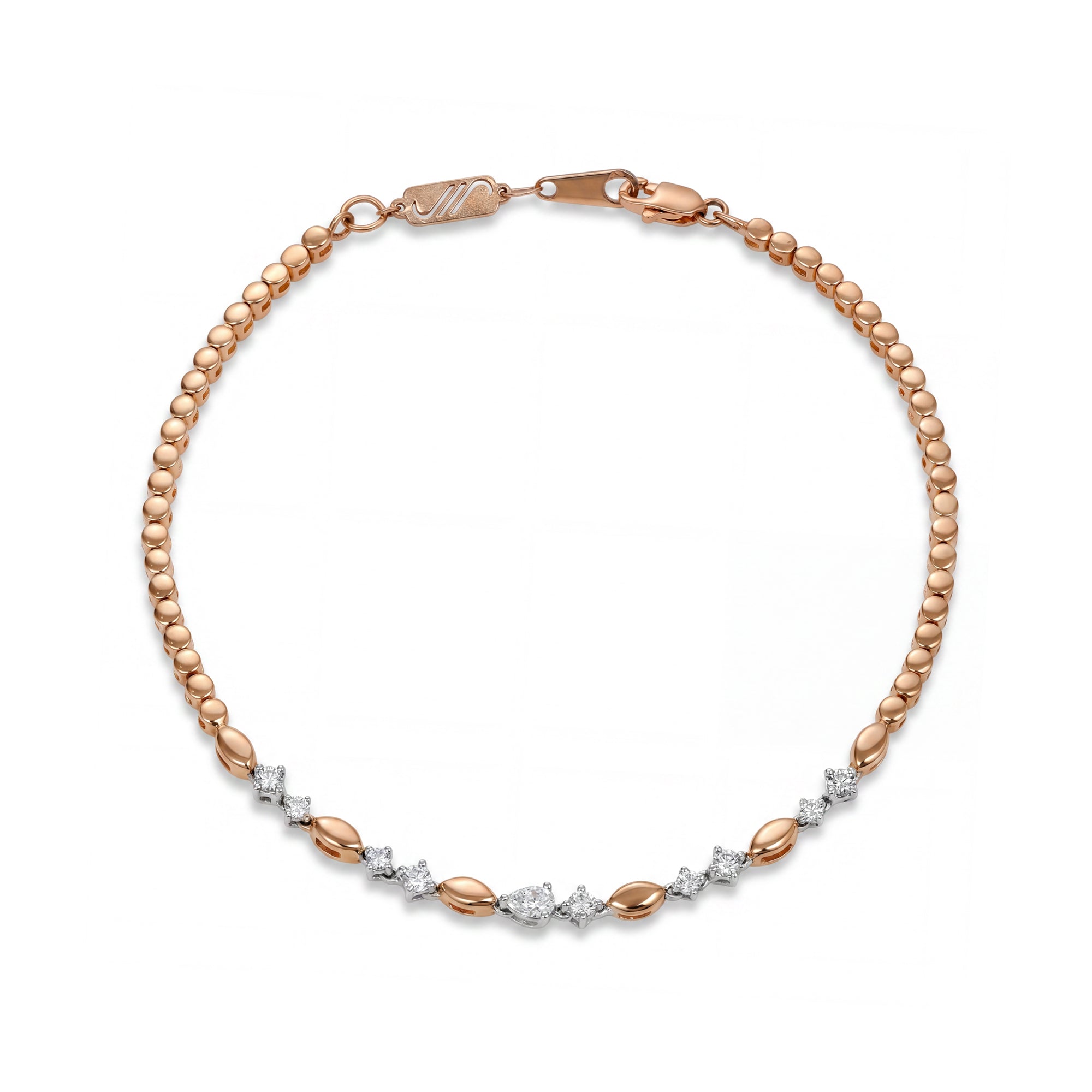 18k Rose Gold Grace Bracelet Adorned with Diamonds - S-X310B