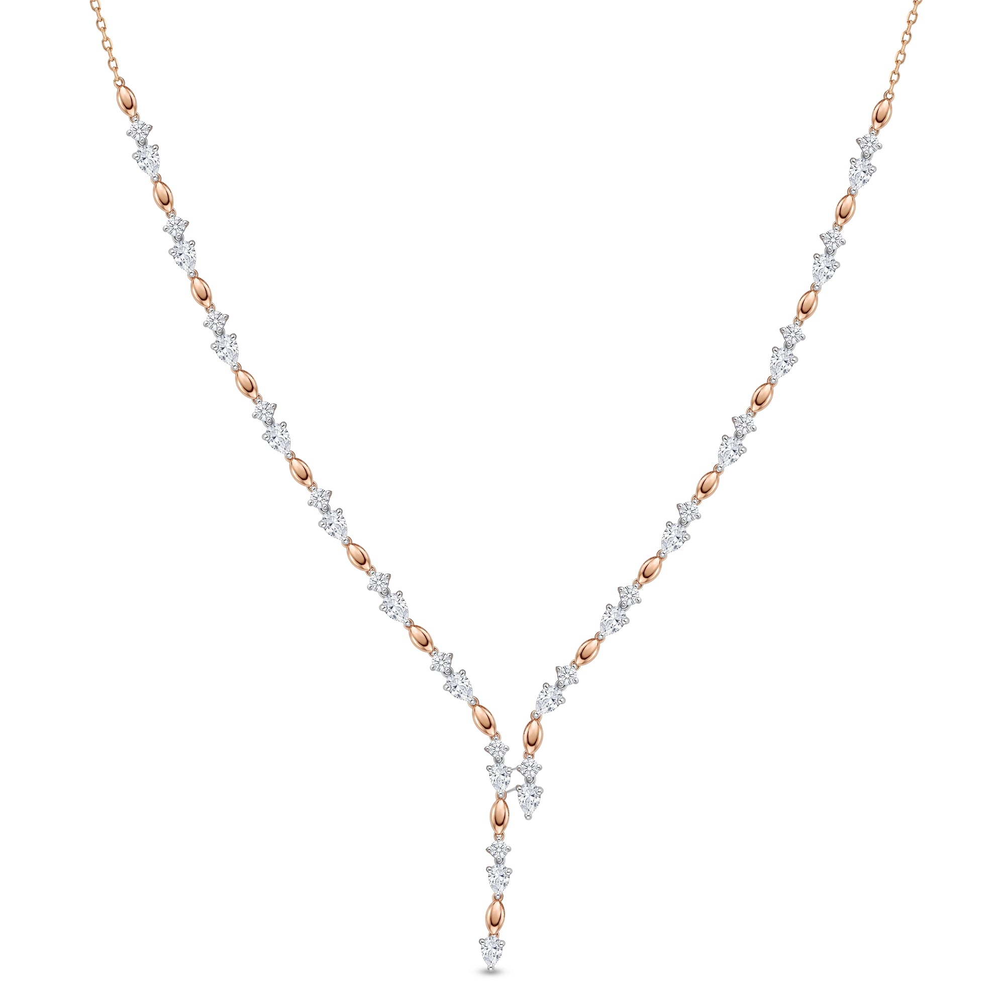 18k Rose Gold Grace Asymmetrical Y-Necklace - S-X313N