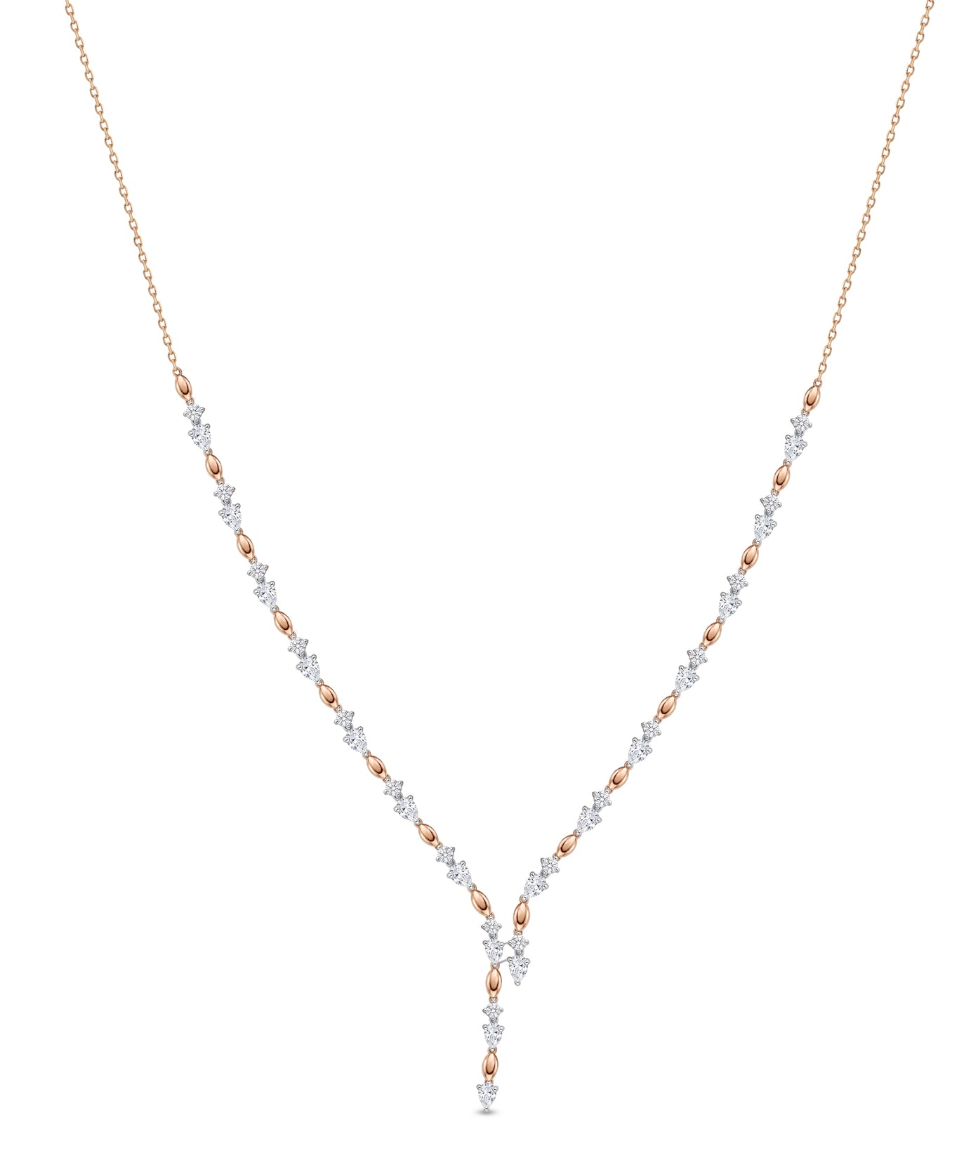 18k Rose Gold Grace Asymmetrical Y-Necklace - S-X313N