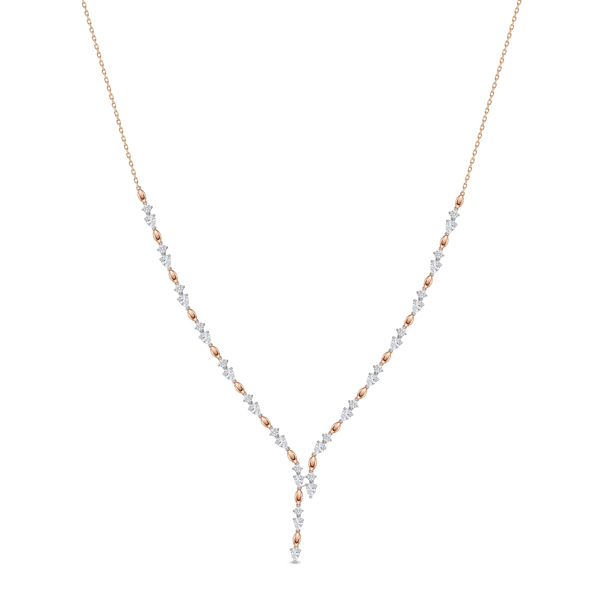 18k Rose Gold Grace Asymmetrical Y-Necklace - S-X313N