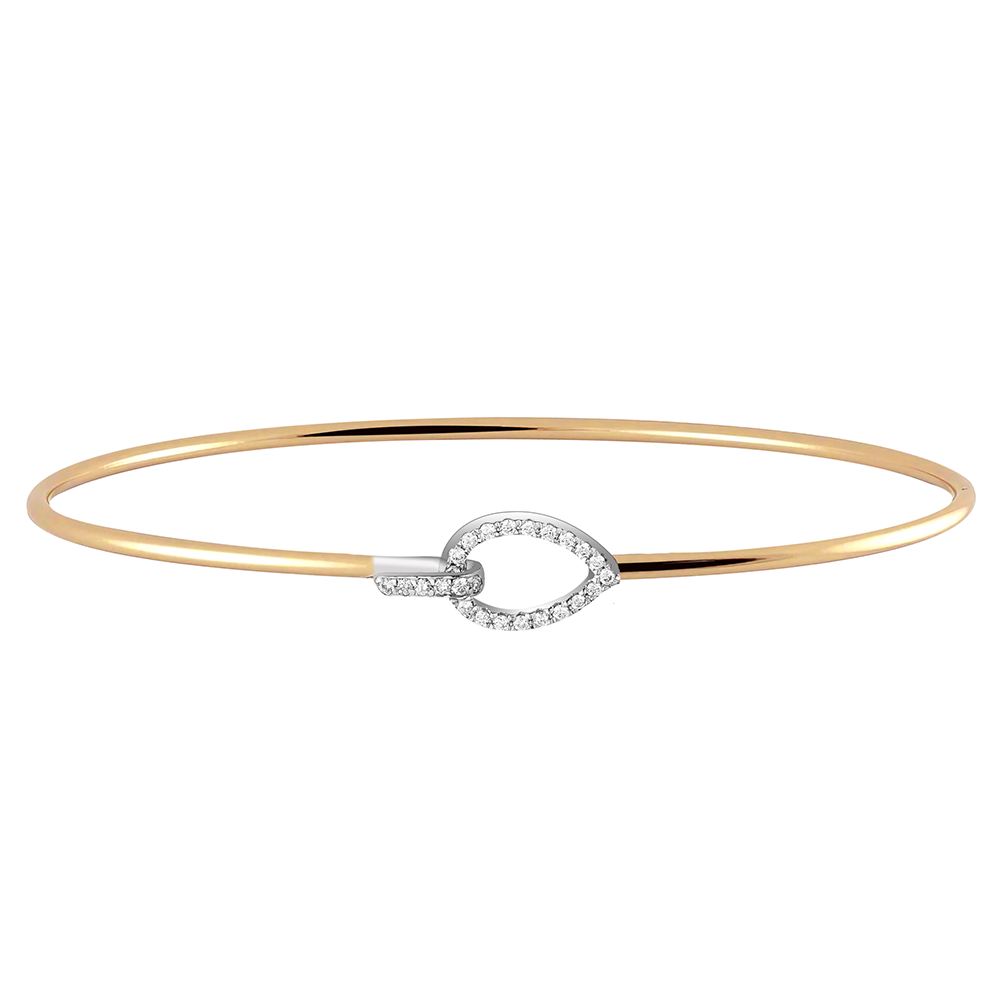 Unique Pear Shaped Bangle in 18k Yellow Gold - S-X40B