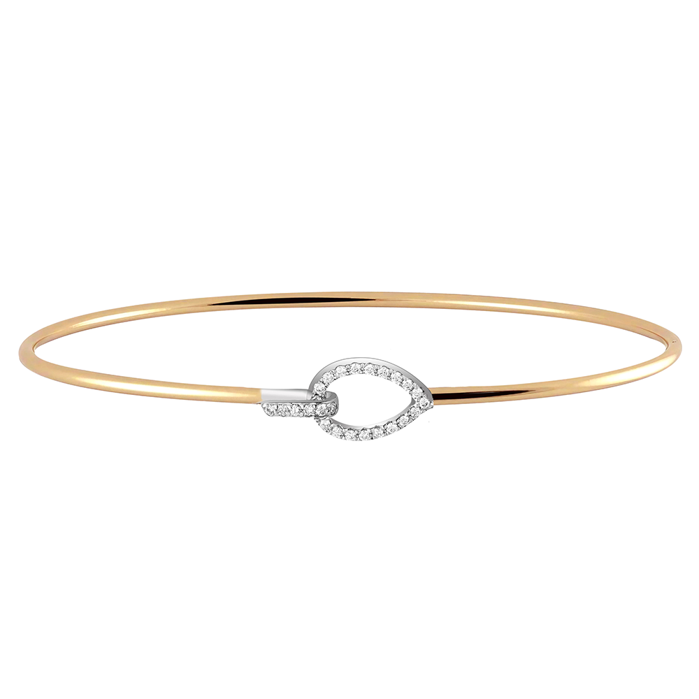 Unique Pear Shaped BANGLE in 18k Rose Gold - S-X40B