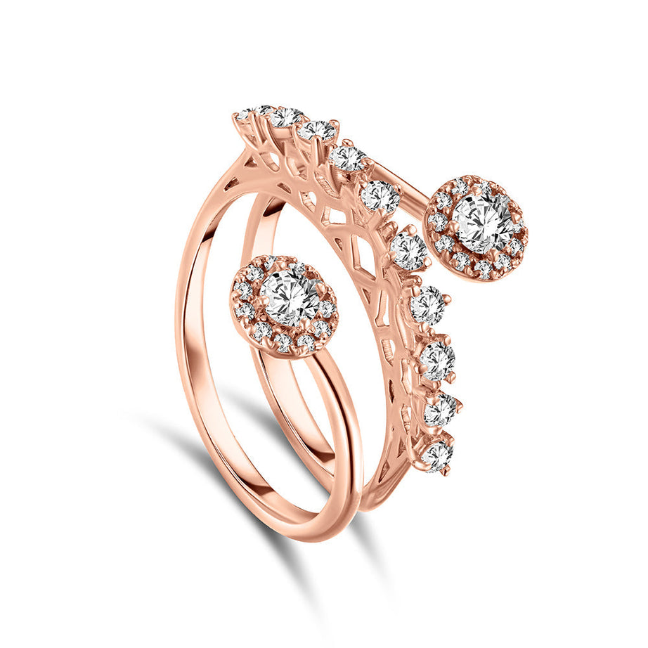 Special offer 18K Rose Gold Diamond Ring - SIR1076
