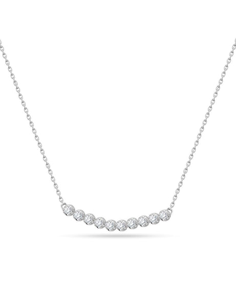 Quarter Tennis Necklace in 18K White Gold - SIR1128P