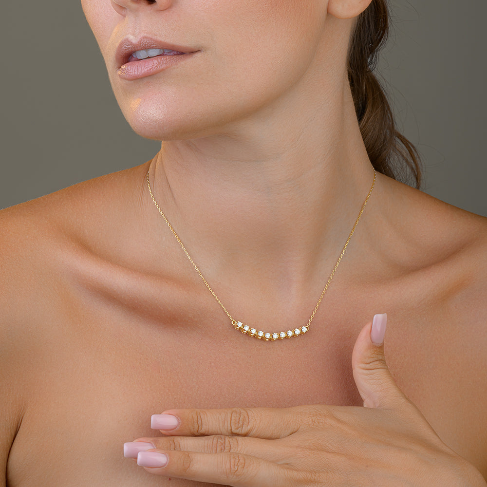 قلادة ربع تنس جميلة من الذهب الأصفرقراط 18- SIR1128P