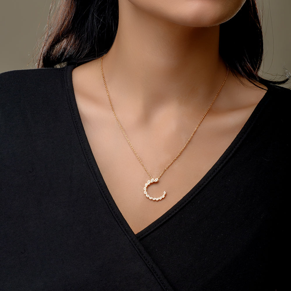 18K Rose Diamond Ring Necklace - SIR1292