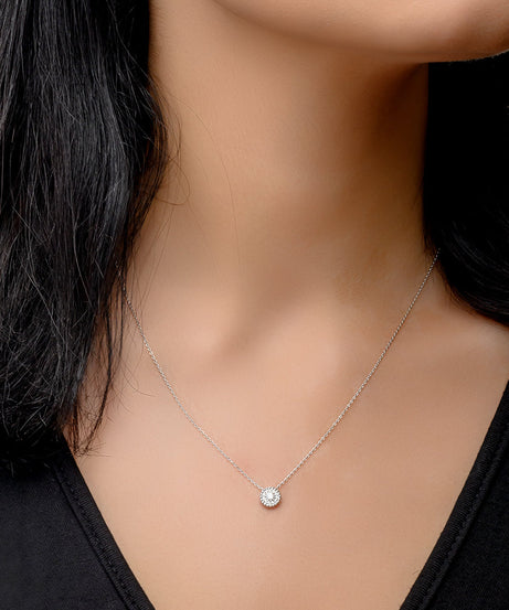 Classic beautiful Diamond Necklace fits you in 18K White Gold - SIR1534