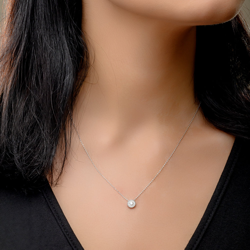 Classic beautiful Diamond Necklace fits you in 18K White Gold - SIR1534