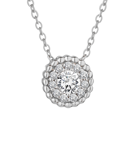 Classic beautiful Diamond Necklace fits you in 18K White Gold - SIR1534