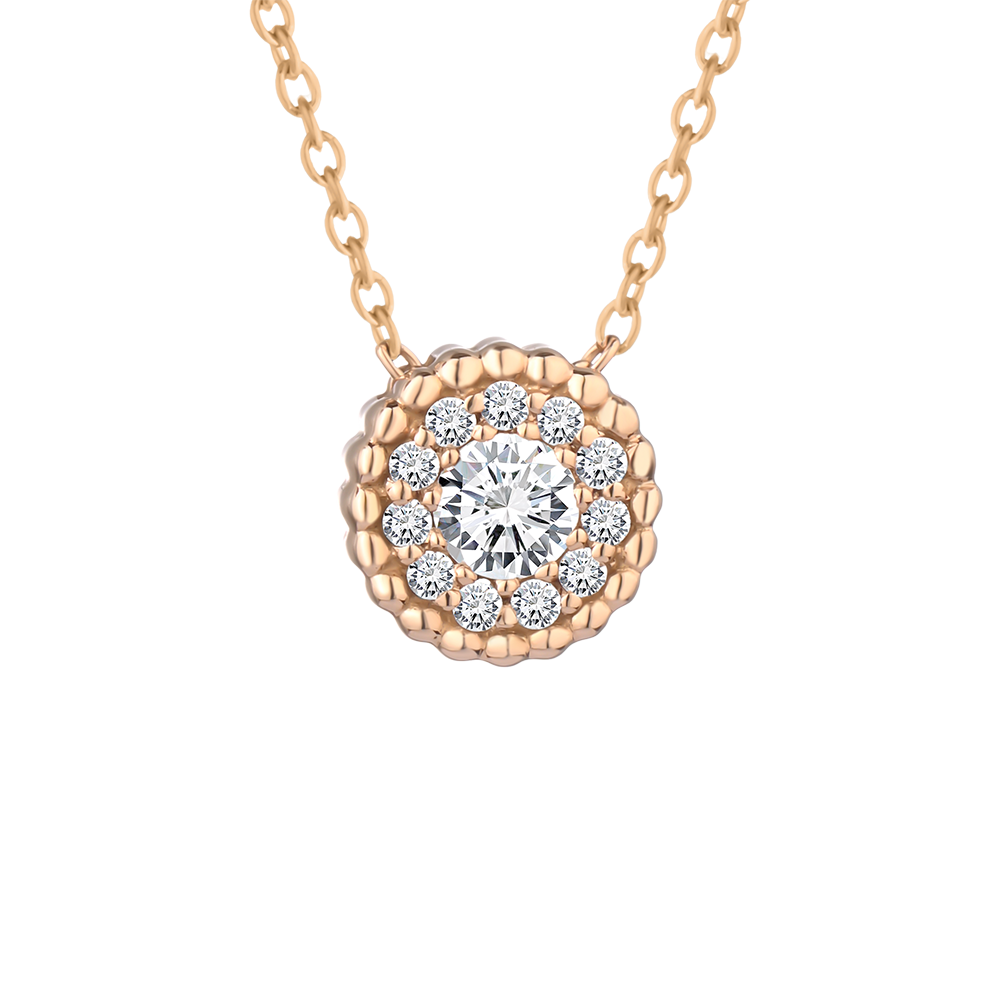 Classic beautiful Diamond Necklace fits you in 18K Rose Gold - SIR1534